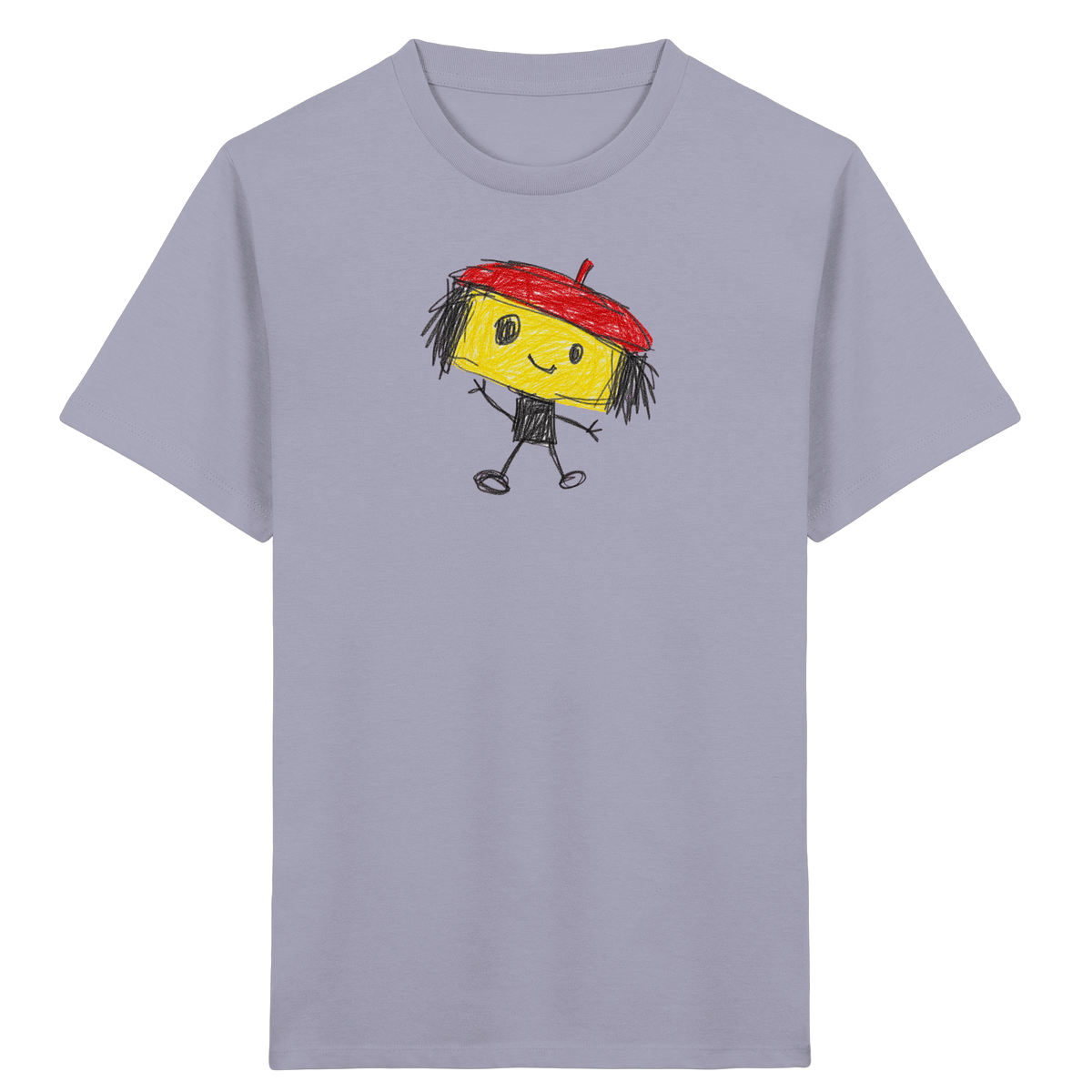 Kritzelkopf mit roter Mütze - Kinder Bio T-Shirt