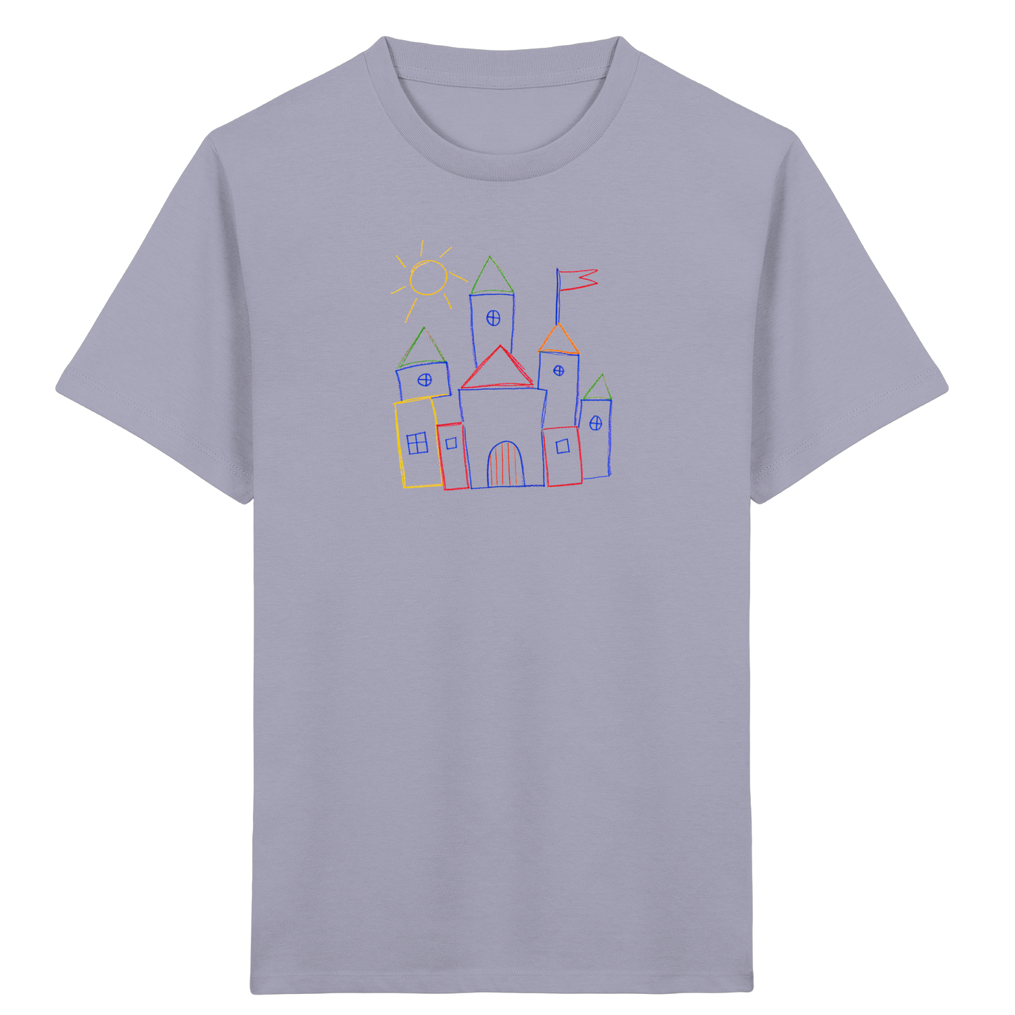 Fröhliches T-Shirt mit Märchenburg Motiv - Kinder Bio T-Shirt