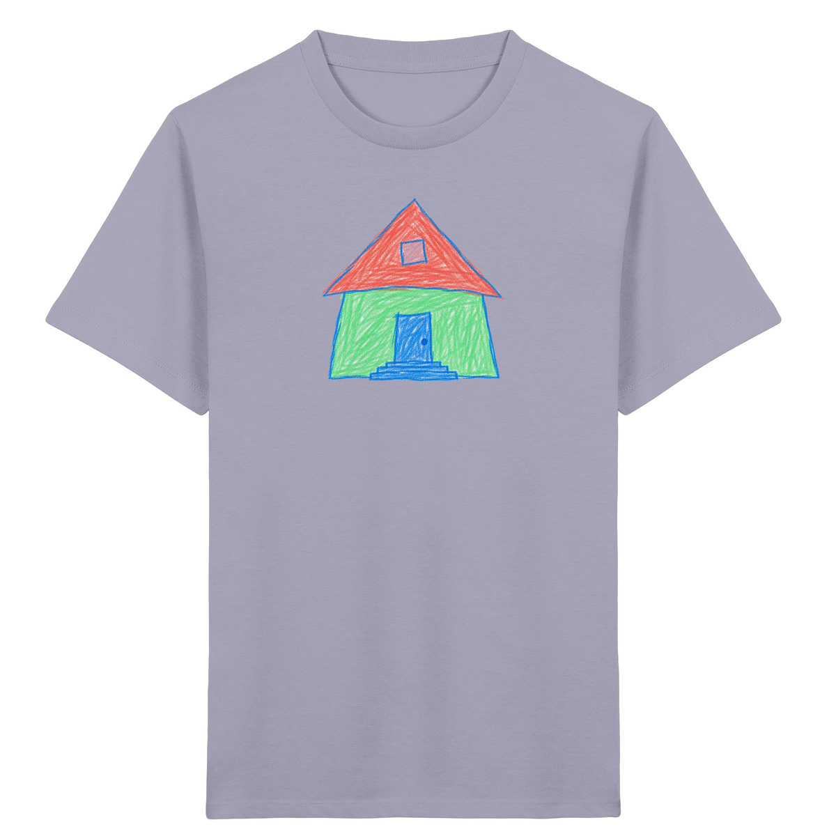 Mintgrünes Haus mit Spitzdach - Kinder Bio T-Shirt