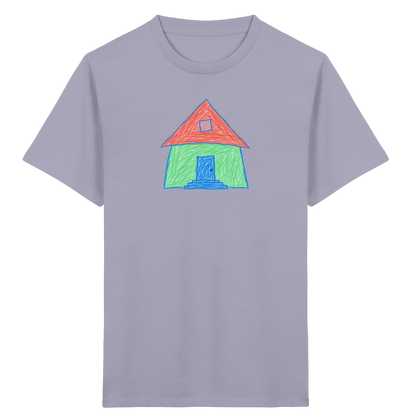 Mintgrünes Haus mit Spitzdach - Kinder Bio T-Shirt