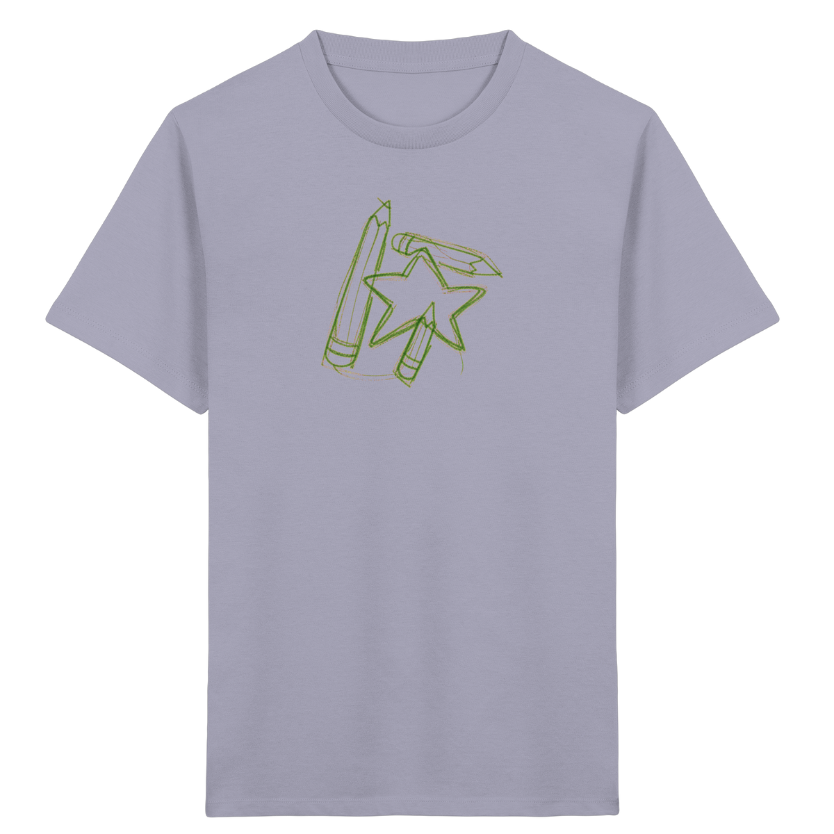 Grüne Stiftefamilie mit Mutstern - Kinder Bio T-Shirt