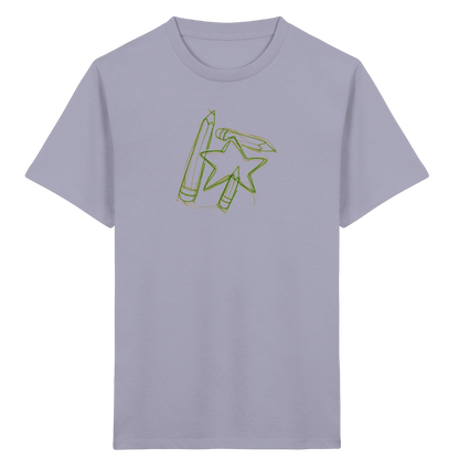 Grüne Stiftefamilie mit Mutstern - Kinder Bio T-Shirt