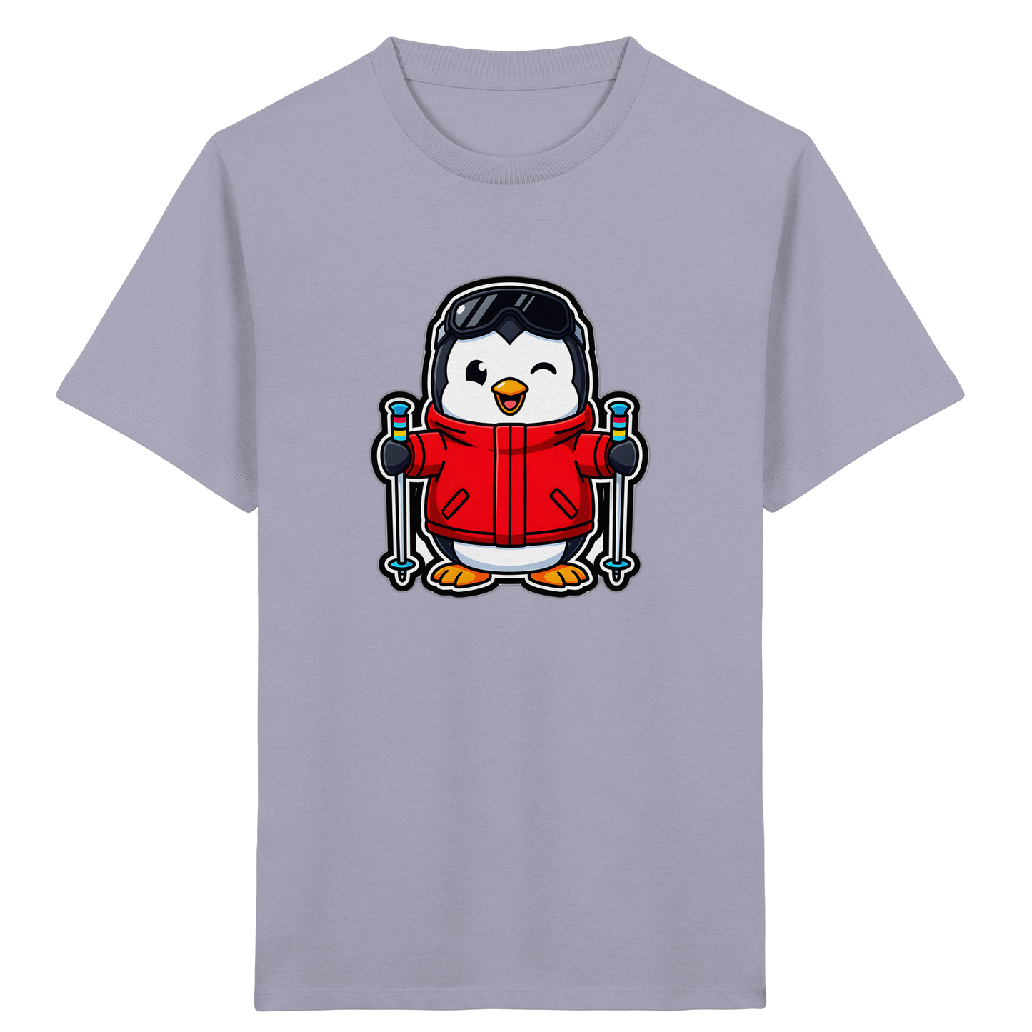 Fröhlicher Pinguin Ski Abenteuer Shirt - Kinder Bio T-Shirt