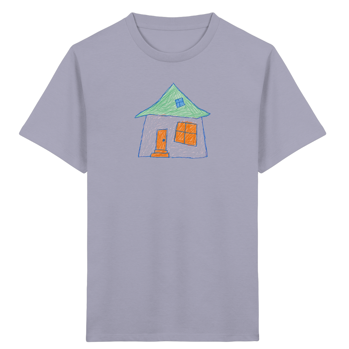 Rosa Haus mit Dachfenster - Kinder Bio T-Shirt