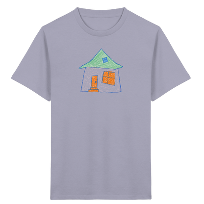 Rosa Haus mit Dachfenster - Kinder Bio T-Shirt