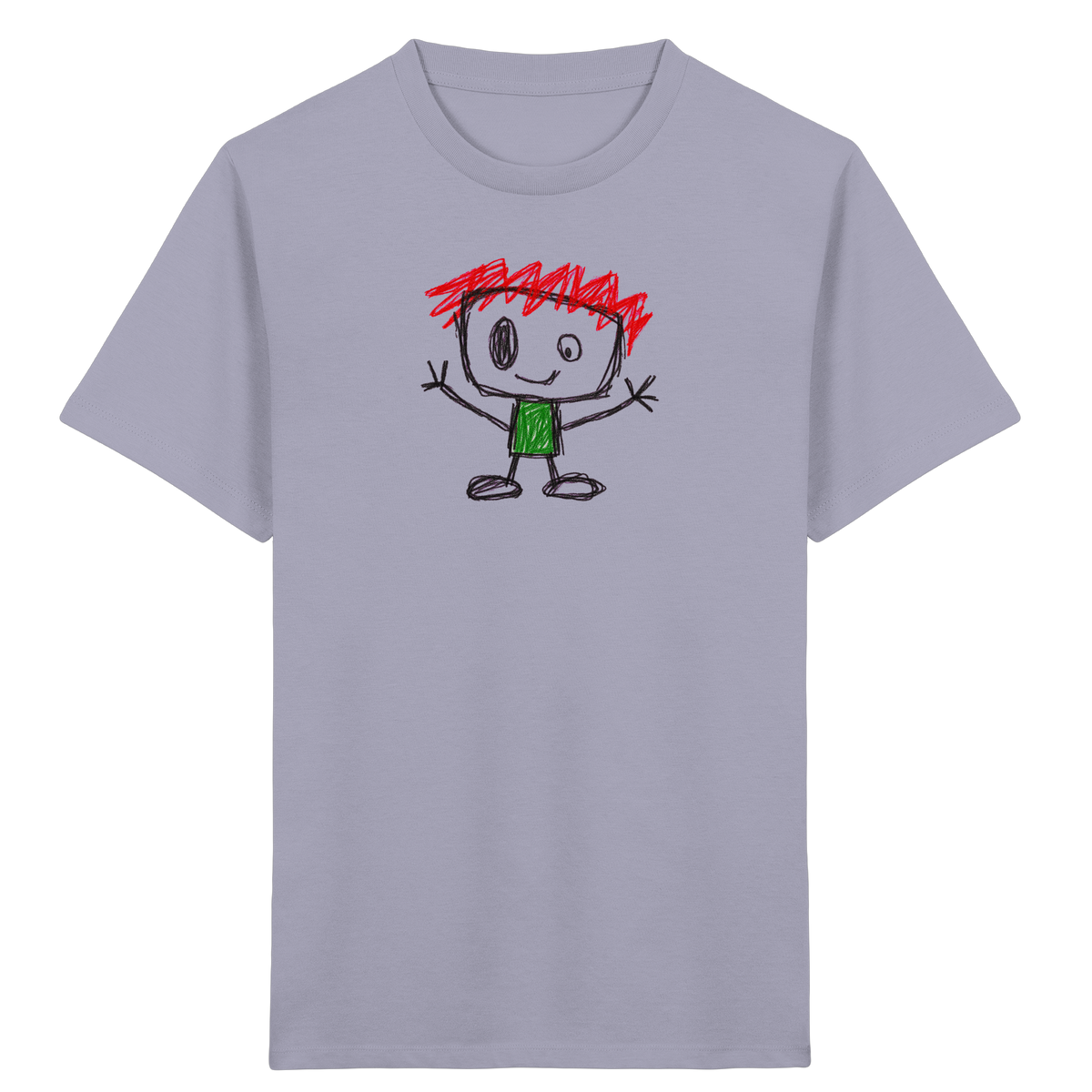 Kritzelkopf mit rotem Strubbelkamm - Kinder Bio T-Shirt