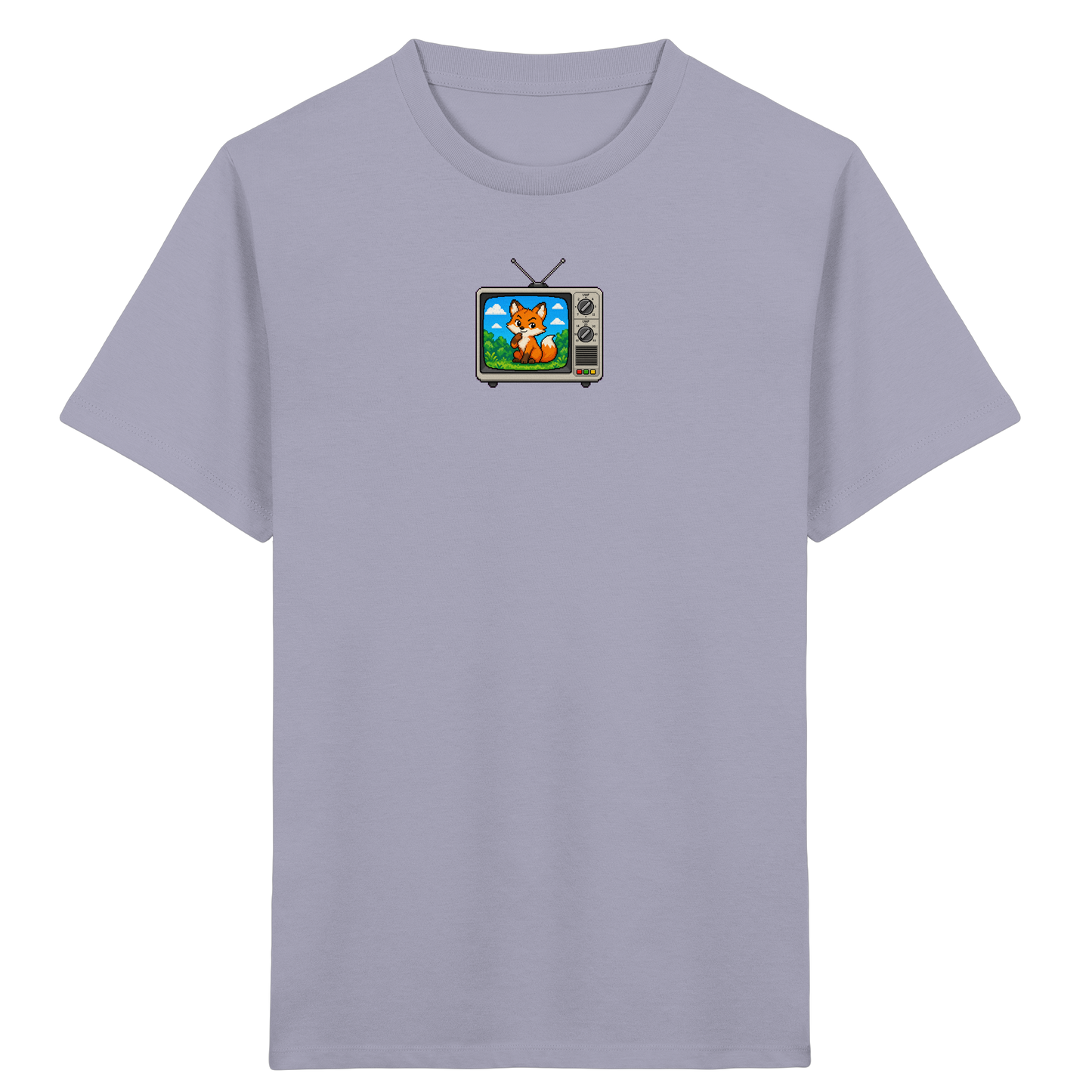 Pixel Fuchs im Retro Fernseher - Kinder Bio T-Shirt