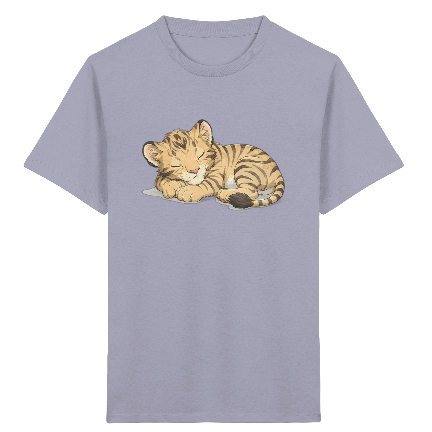 Schlafendes Tigerjunges: Kuscheliges Aquarell T-Shirt - Kinder Bio T-Shirt