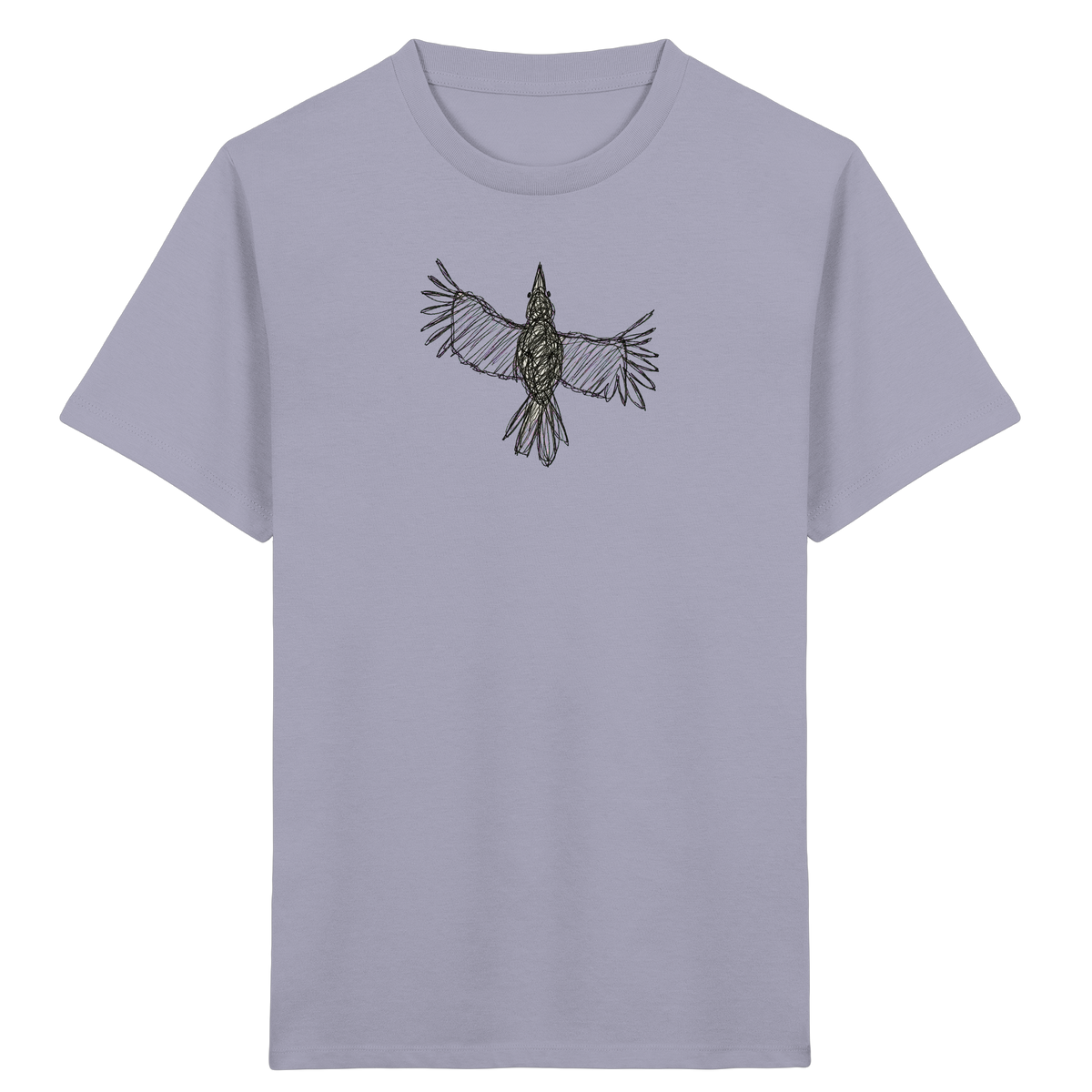 Rabe von oben gezeichnet - Kinder Bio T-Shirt