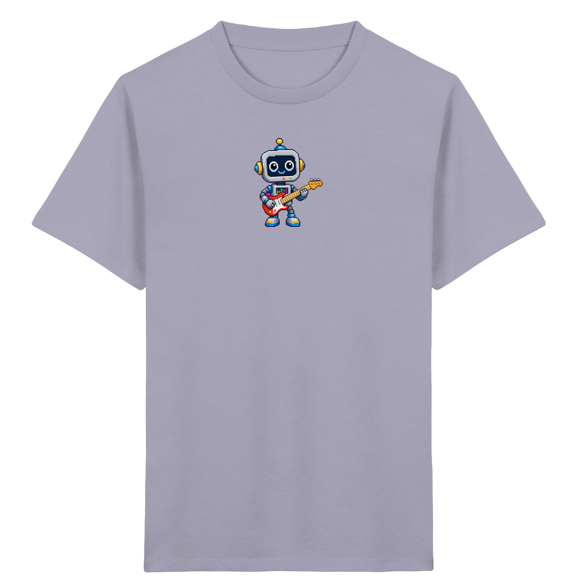 Pixel Roboter rockt E-Gitarre - Kinder T-Shirt