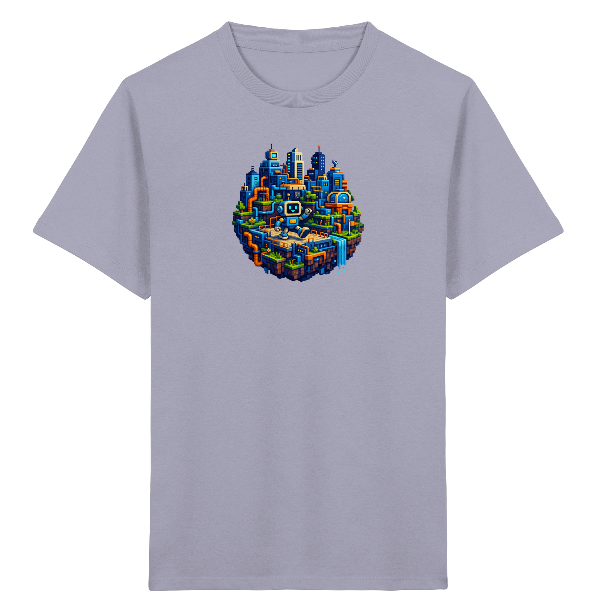 Pixel Roboter Insel Abenteuer T-Shirt - Kinder Bio T-Shirt