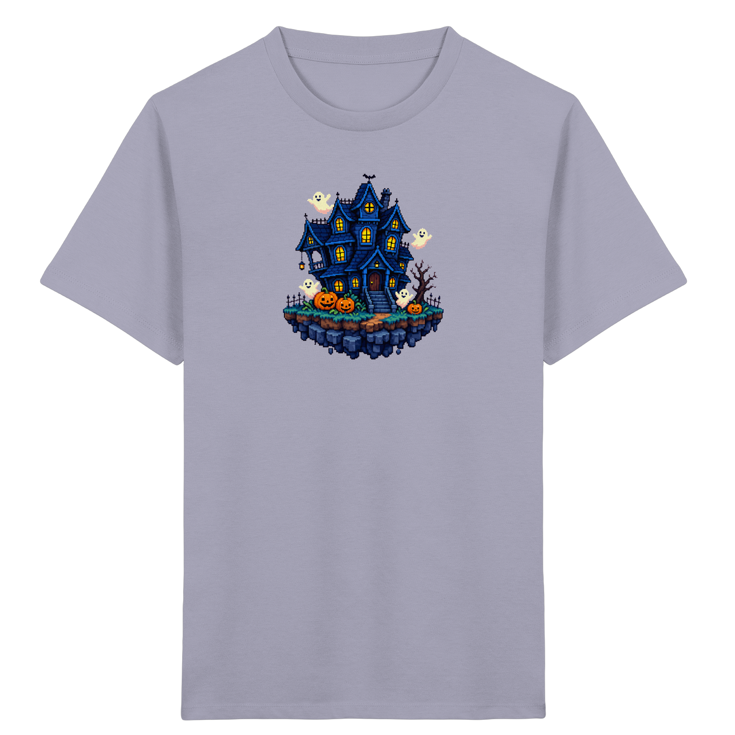Magisches Pixel Geisterhaus Halloween T-Shirt - Kinder Bio T-Shirt