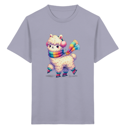 Alpaka auf Schlittschuhen – Kinder Bio-T-Shirt