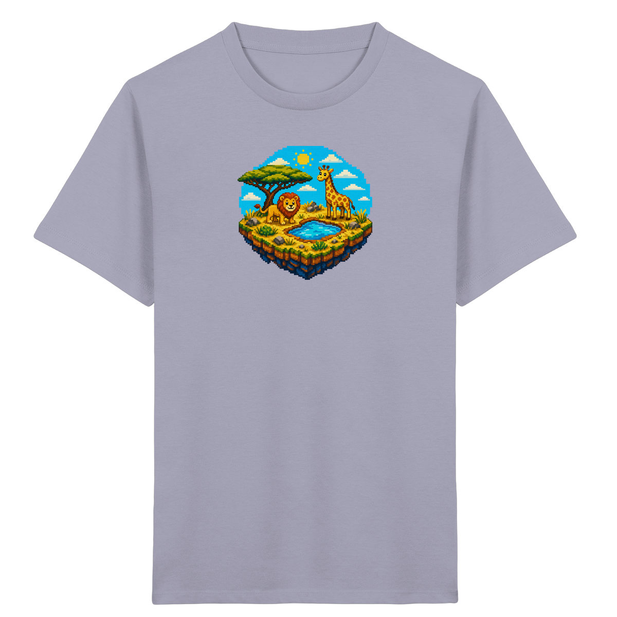 Verspieltes Pixel Safari T-Shirt Kinder - Kinder Bio T-Shirt