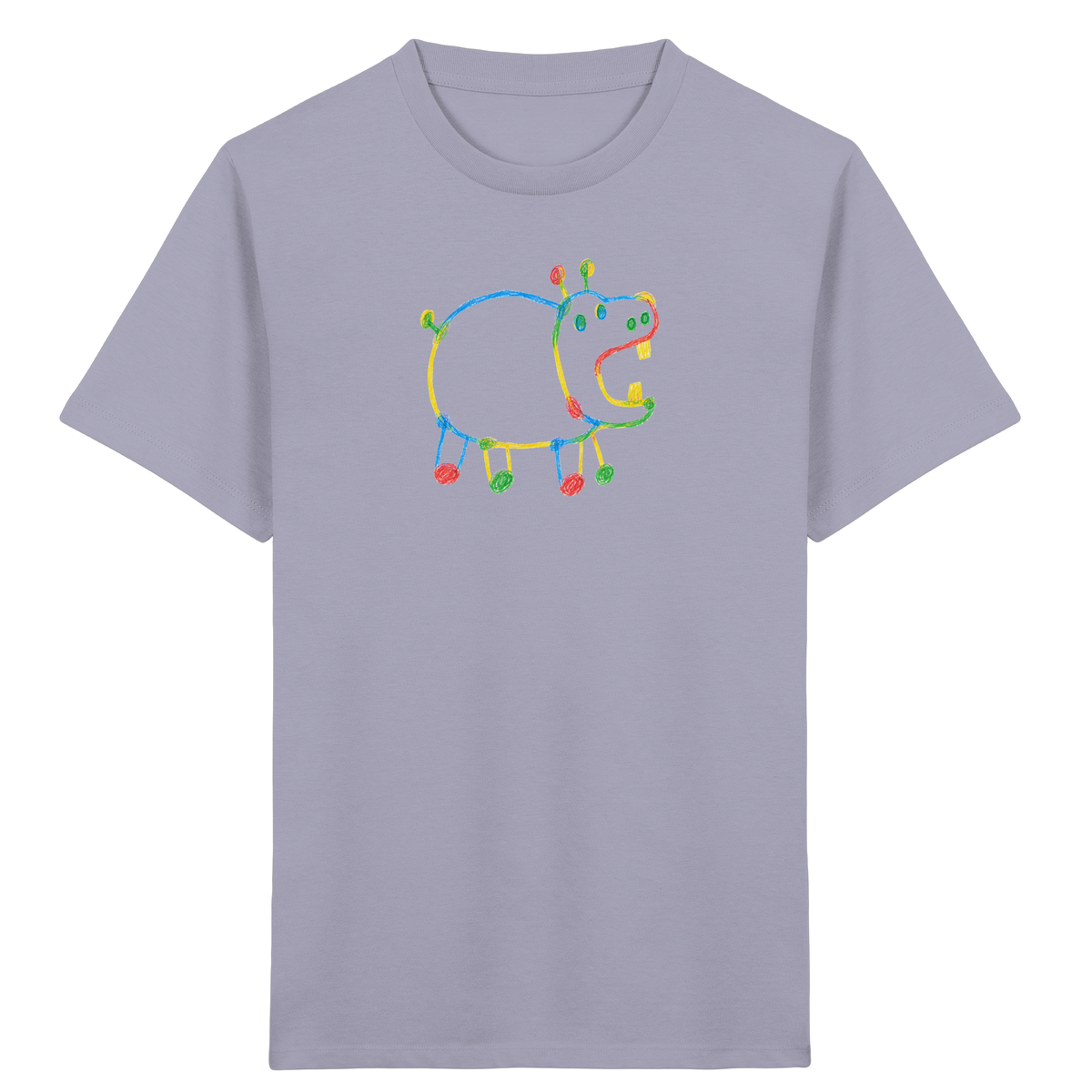 Buntes Farbpunkt Nilpferd Shirt - Kinder Bio T-Shirt