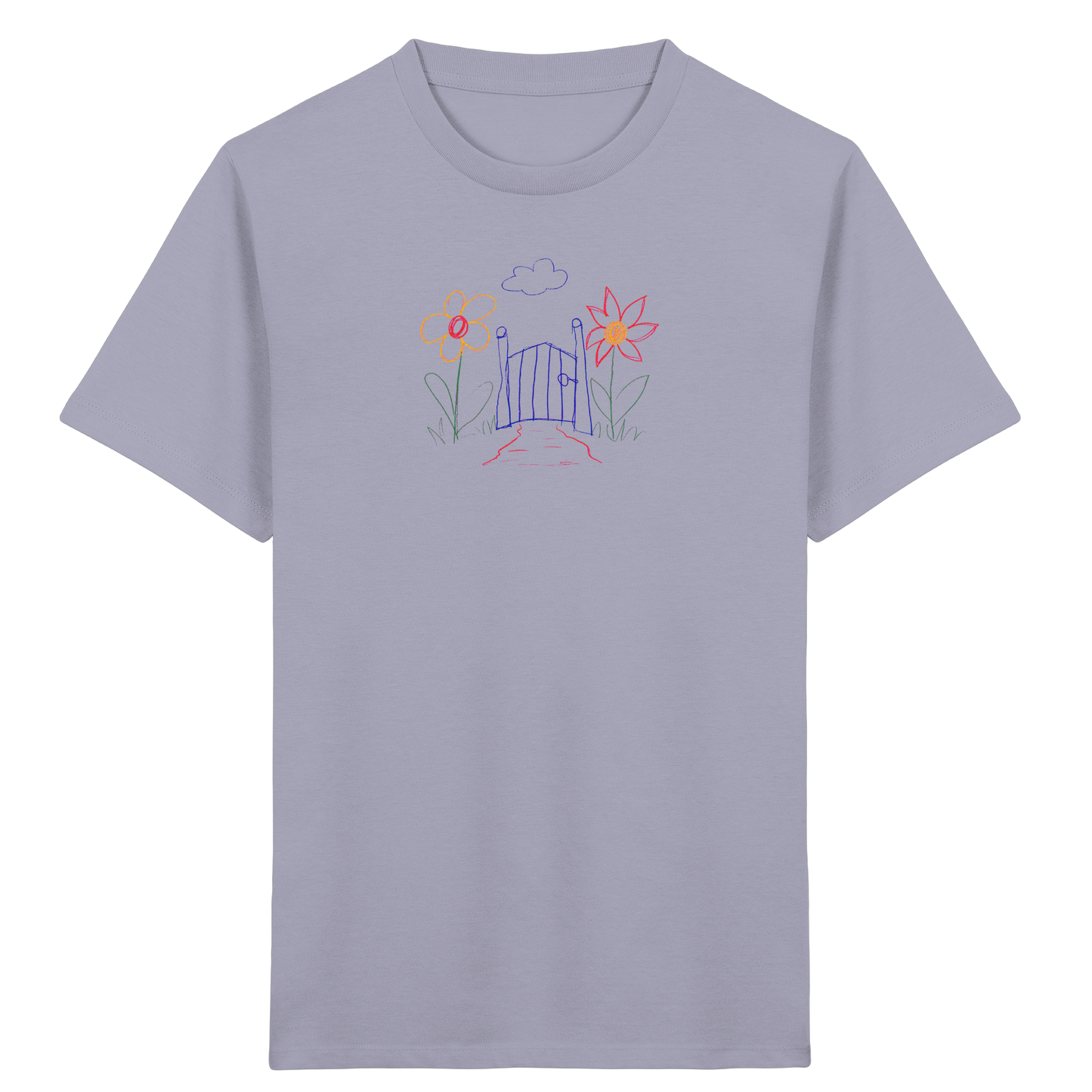 Verspieltes Kinder T-Shirt Garten Motiv - Kinder Bio T-Shirt