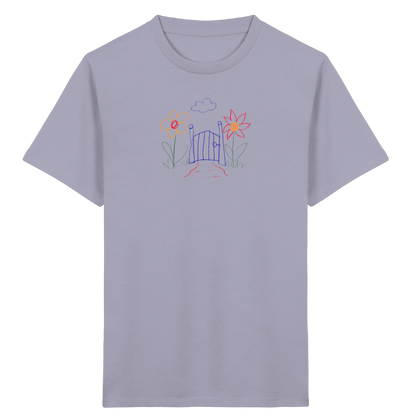 Verspieltes Kinder T-Shirt Garten Motiv - Kinder Bio T-Shirt