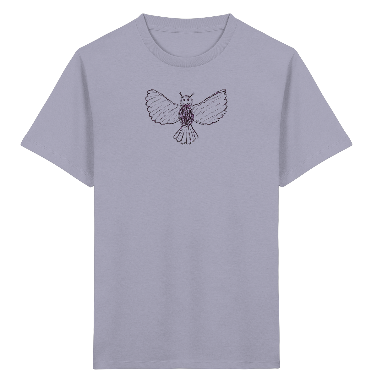 Eule von oben gezeichnet - Kinder Bio T-Shirt