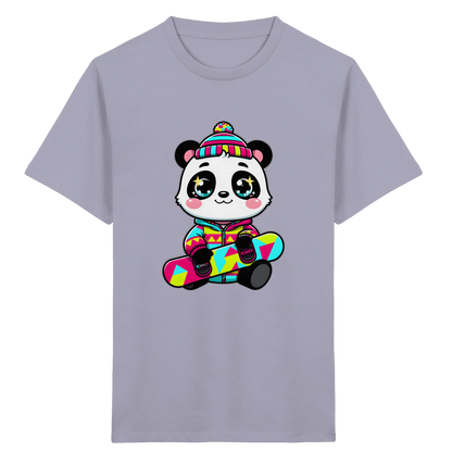 Kinder-T-Shirt mit Panda auf einem Snowboard