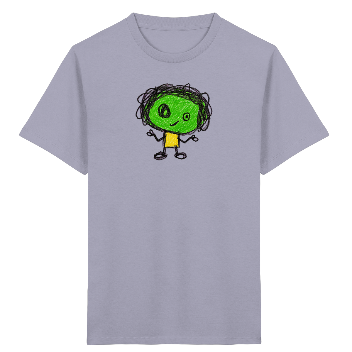 Kritzelkopf mit Zopfkranz - Kinder Bio T-Shirt