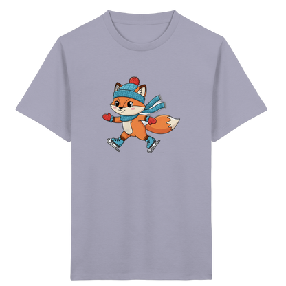 Fuchs auf Schlittschuhen – Kinder Bio-T-Shirt