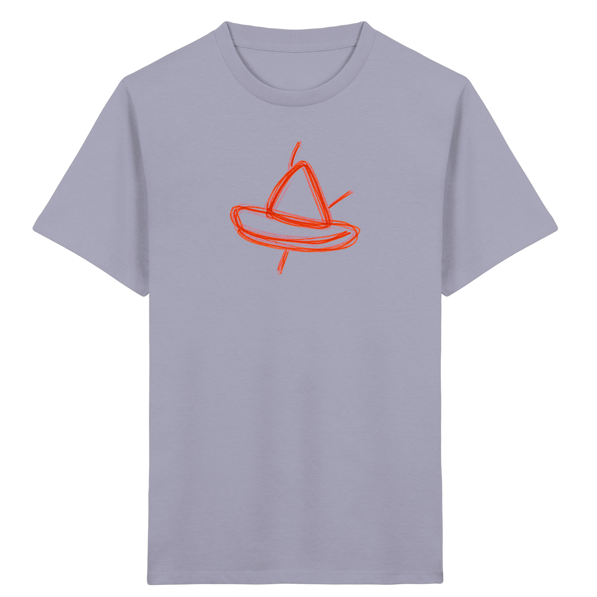 Orange Schleifenboot Kinderkritzel - Kinder Bio T-Shirt