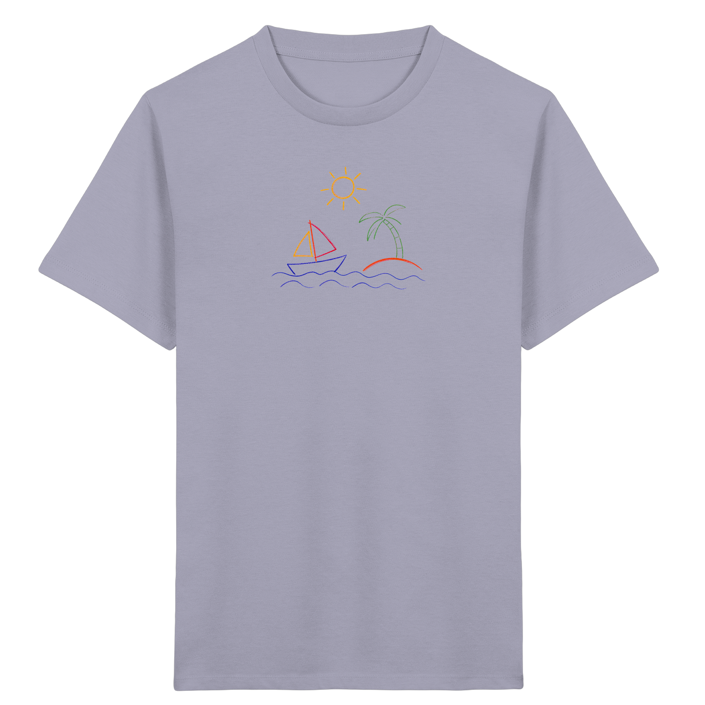 Fröhliches T-Shirt mit Segelboot Motiv - Kinder Bio T-Shirt