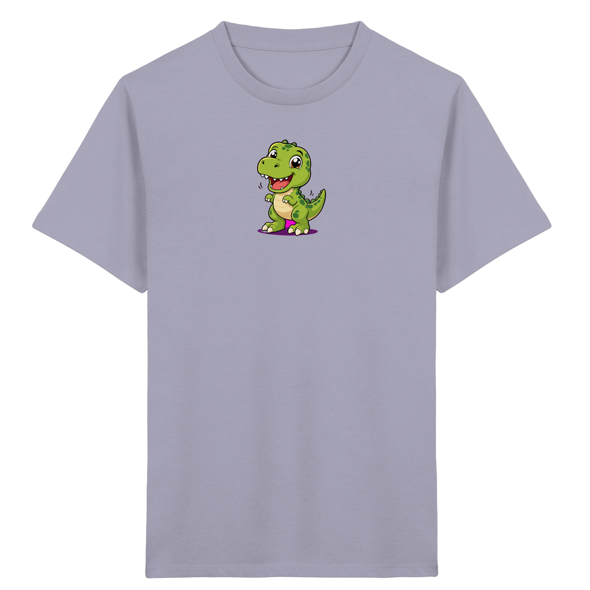Fröhlicher Dino mit rosa Füßen Kinder T-Shirt - Kinder Bio T-Shirt