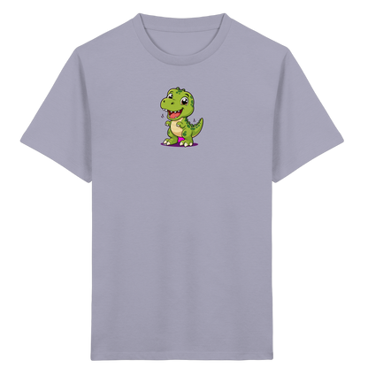 Fröhlicher Dino mit rosa Füßen Kinder T-Shirt - Kinder Bio T-Shirt
