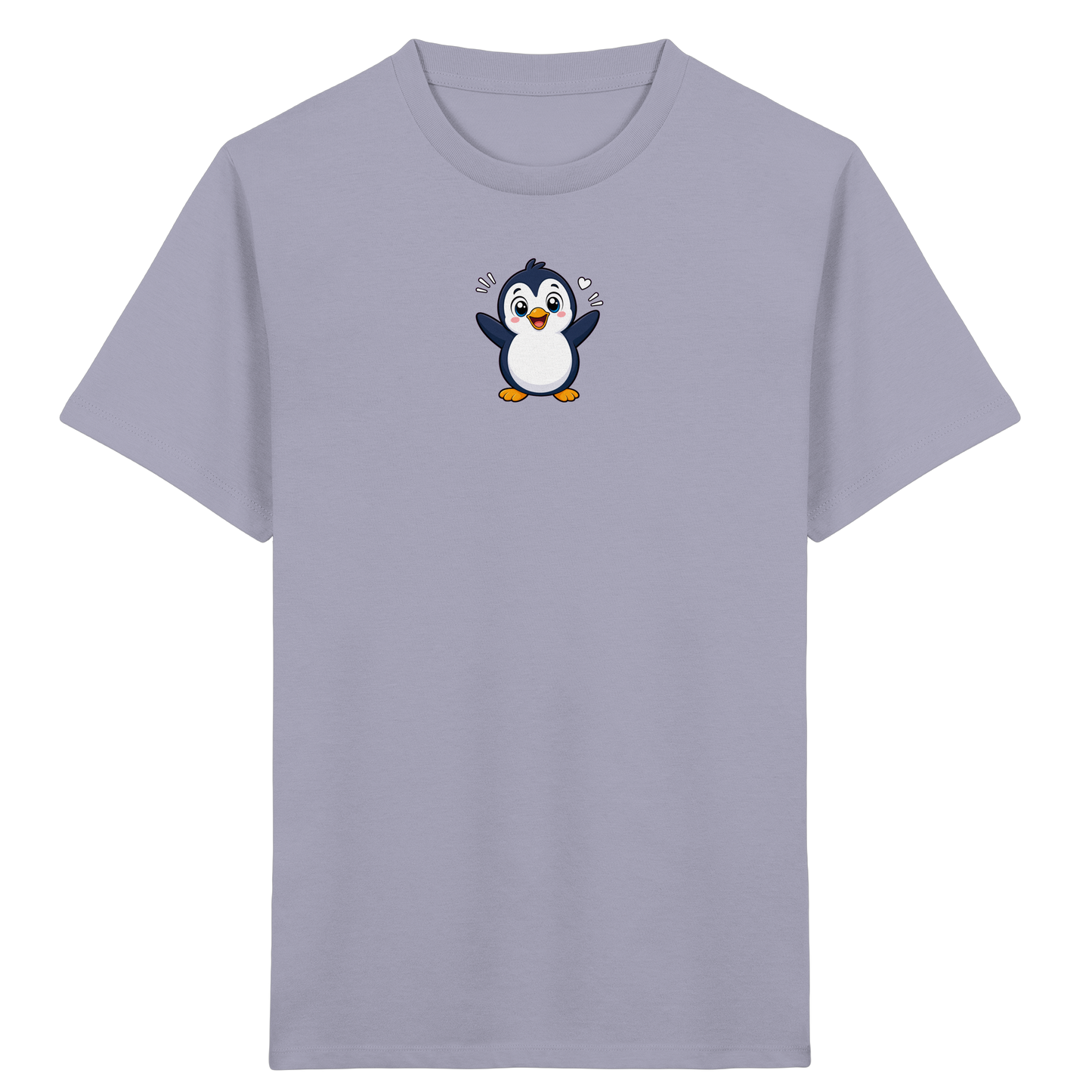 Fröhlicher Pinguin: Kinder-T-Shirt mit Herzchen - Kinder Bio T-Shirt