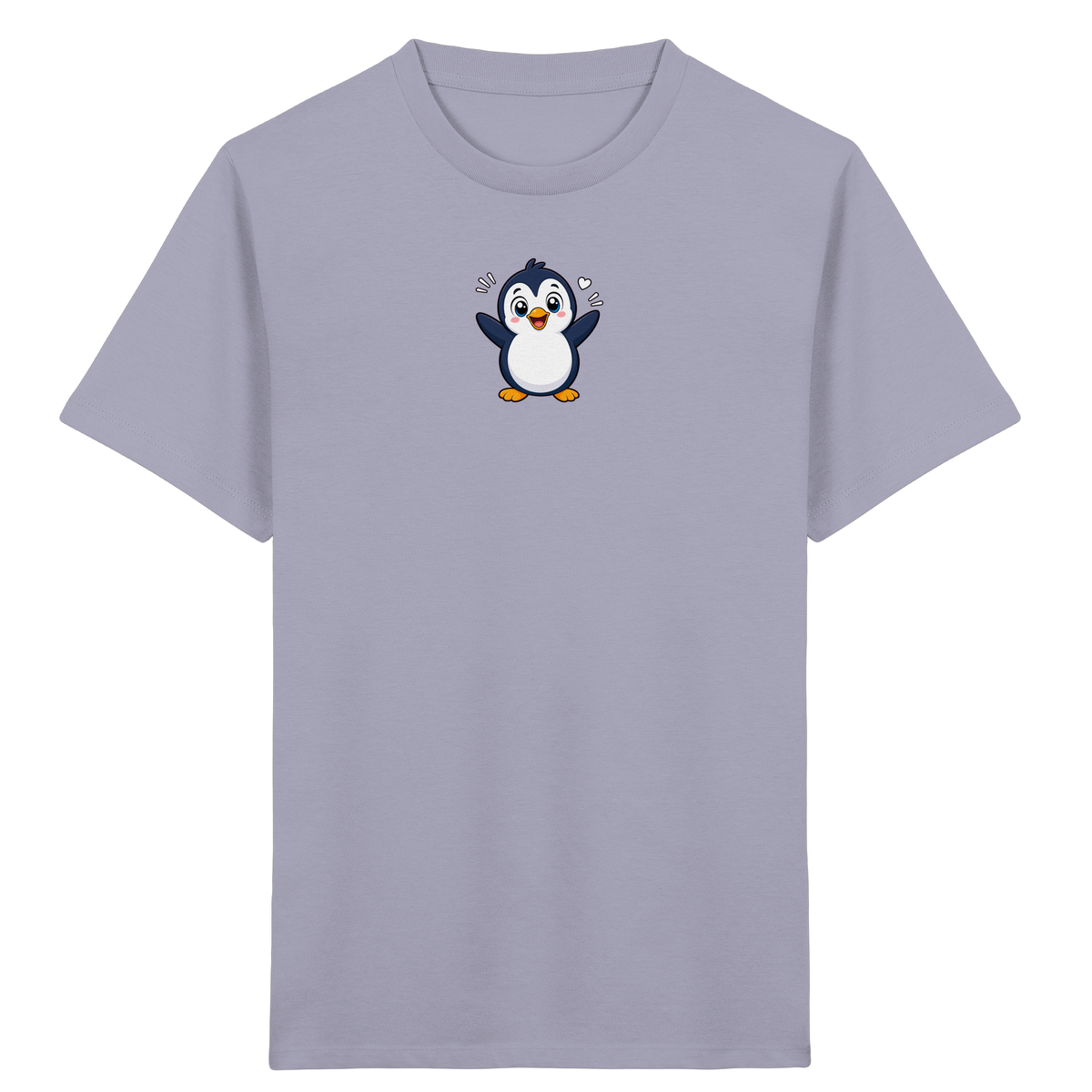 Fröhlicher Pinguin: Kinder-T-Shirt mit Herzchen - Kinder Bio T-Shirt