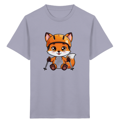 Fuchs auf Skiern – Kinder Bio-T-Shirt