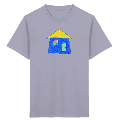 Blaues Regenbogenfenster Haus - Kinder Bio T-Shirt