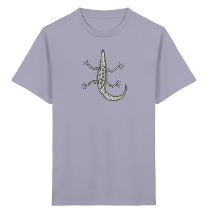 Krokodil von oben gezeichnet - Kinder Bio T-Shirt
