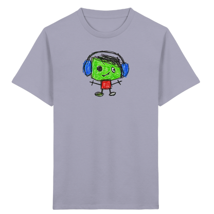 Kritzelkopf mit blauen Ohrenschützern - Kinder Bio T-Shirt