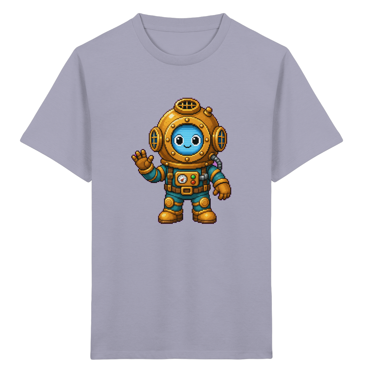 Pixel-Taucher: Goldener Helm Kinder T-Shirt - Kinder Bio T-Shirt