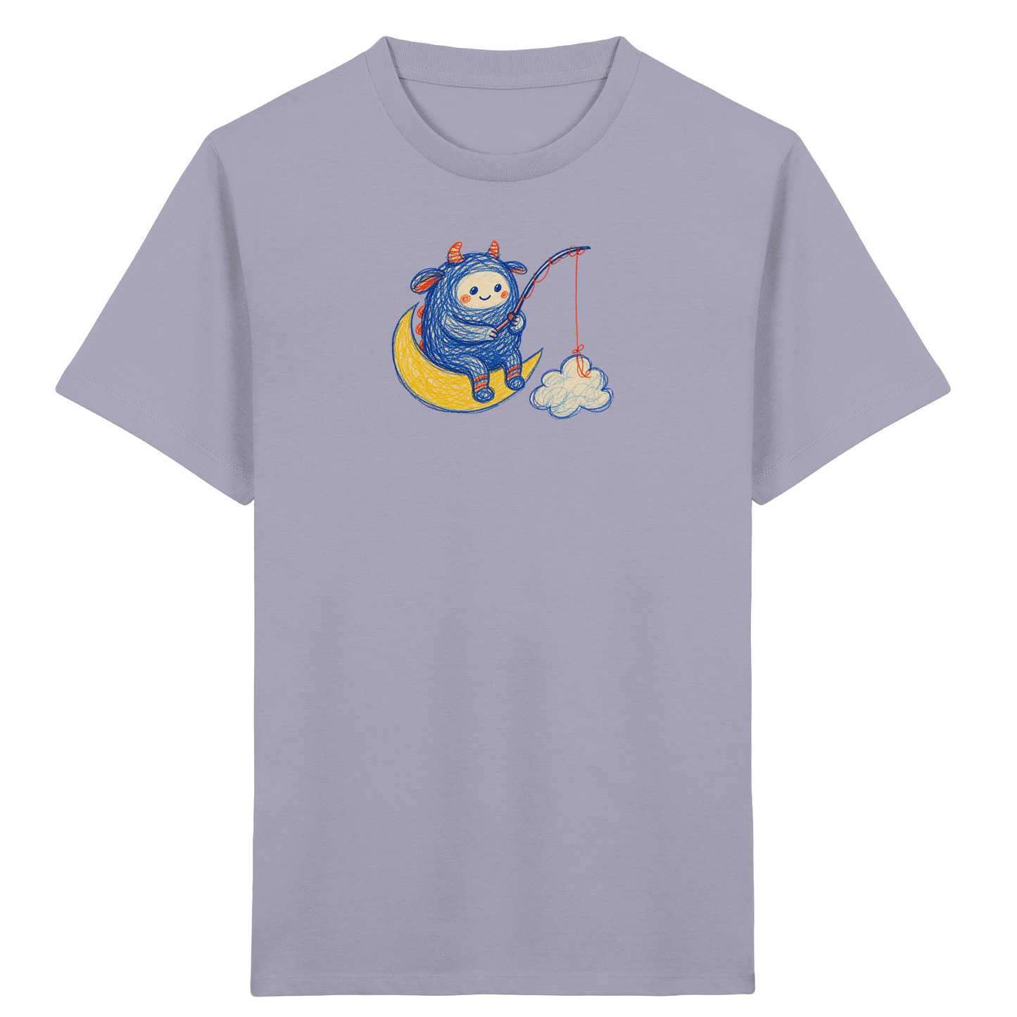 Kleiner Wolkenangler auf Mondsichel - Kinder Bio T-Shirt