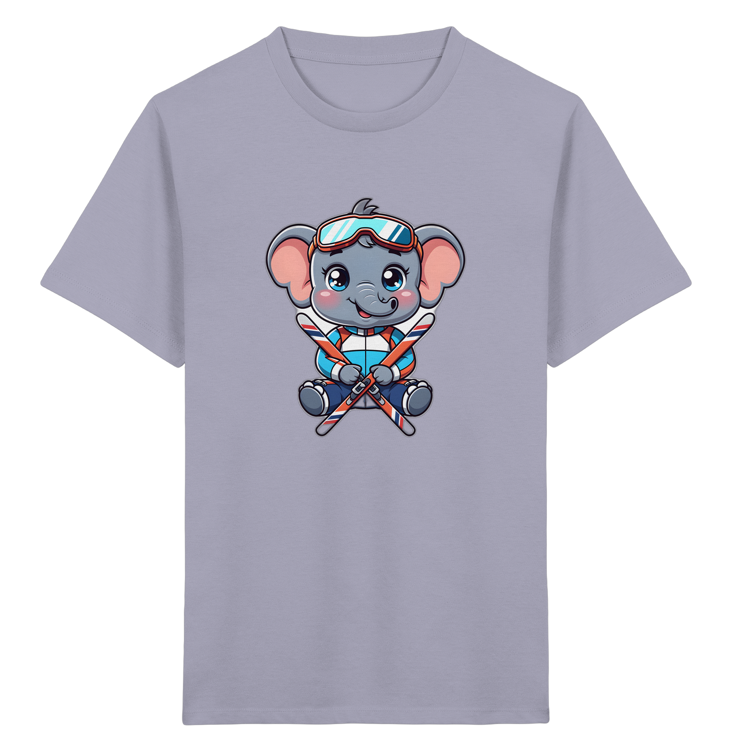 Skifahrender Elefant: Fröhliches Kinder T-Shirt