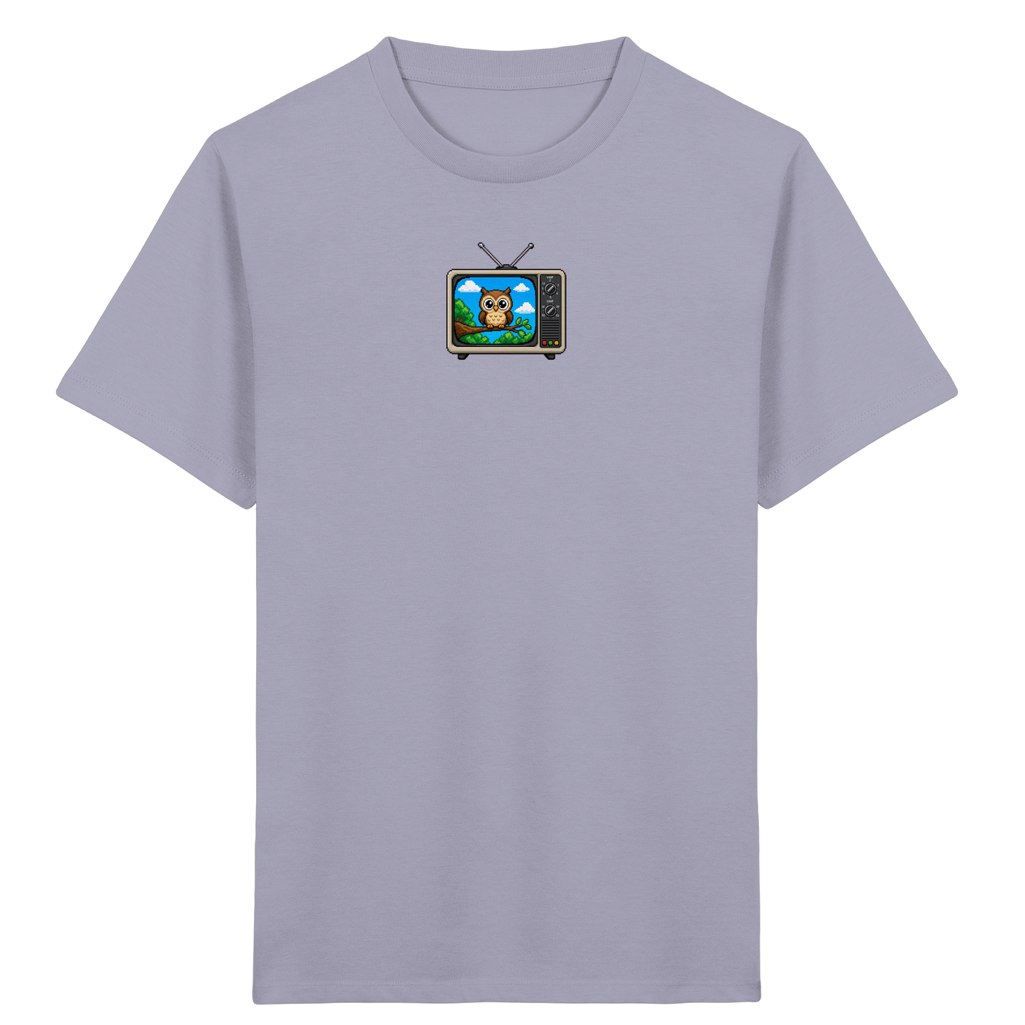 Pixel Eule im Retro-Fernseher Kinder T-Shirt - Kinder Bio T-Shirt