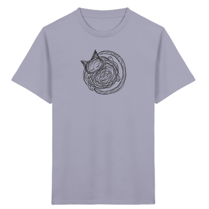Schlafende Kritzel Katze - Kinder Bio T-Shirt