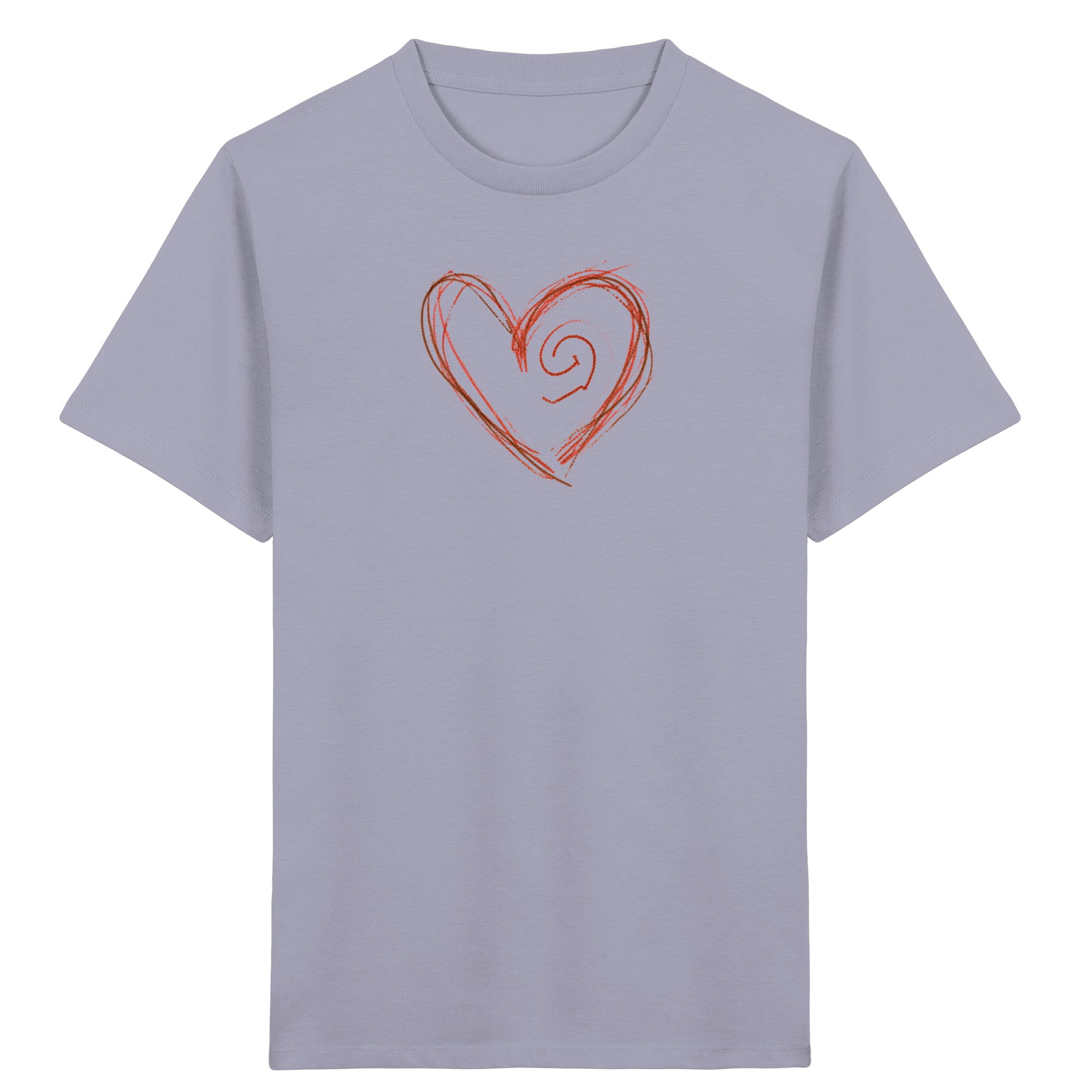 Zimtbraunes Krakelherz – Kinder Bio-T-Shirt