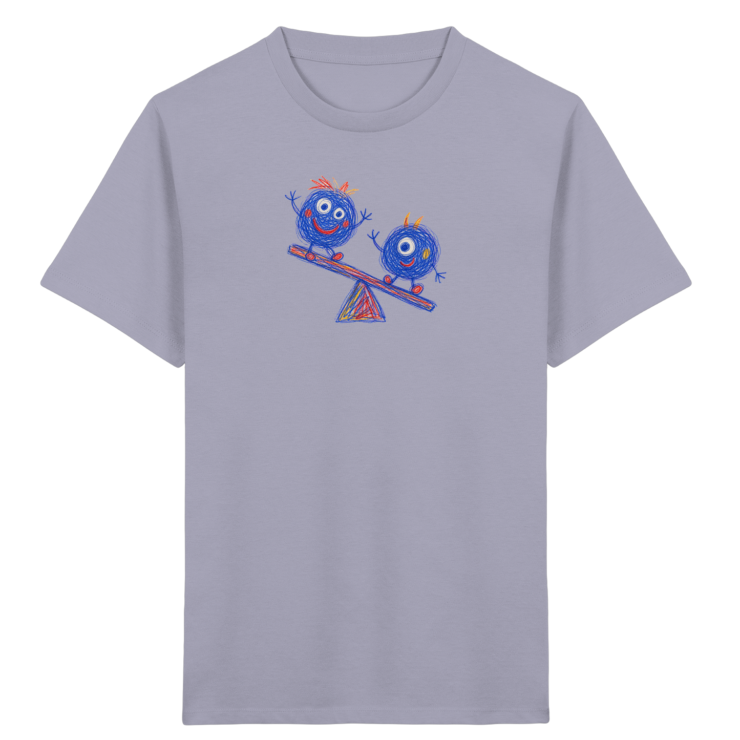 Wippenwuschel auf der Wippe - Kinder Bio T-Shirt