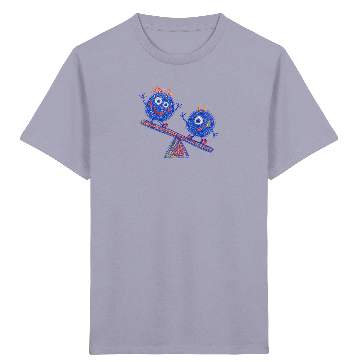 Wippenwuschel auf der Wippe - Kinder Bio T-Shirt