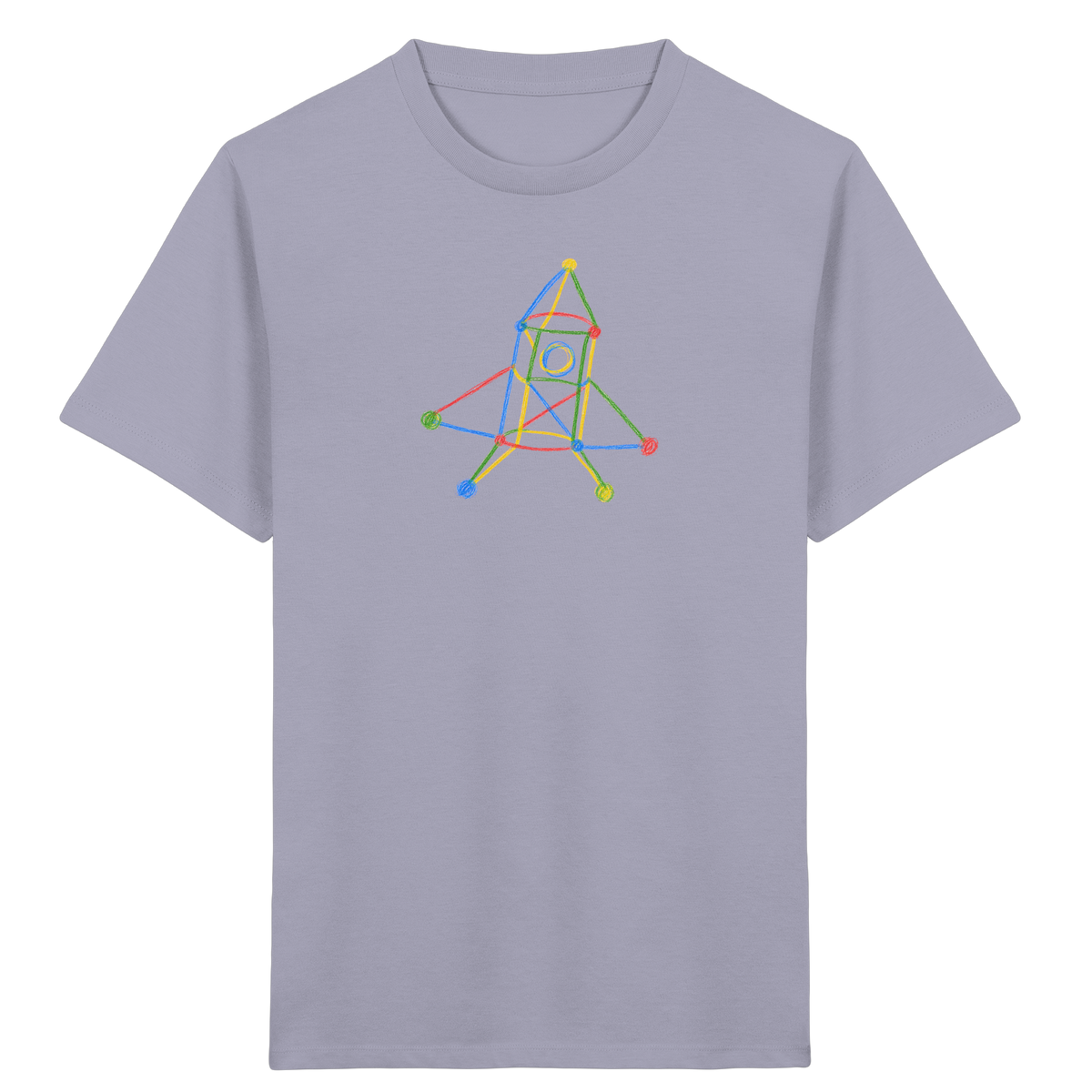 Bunte Rakete mit Farbpunkten - Kinder Bio T-Shirt