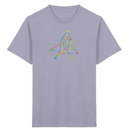 Bunte Rakete mit Farbpunkten - Kinder Bio T-Shirt