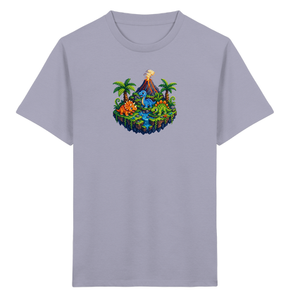 Cooles Dino Pixel Insel T-Shirt - Kinder Bio T-Shirt