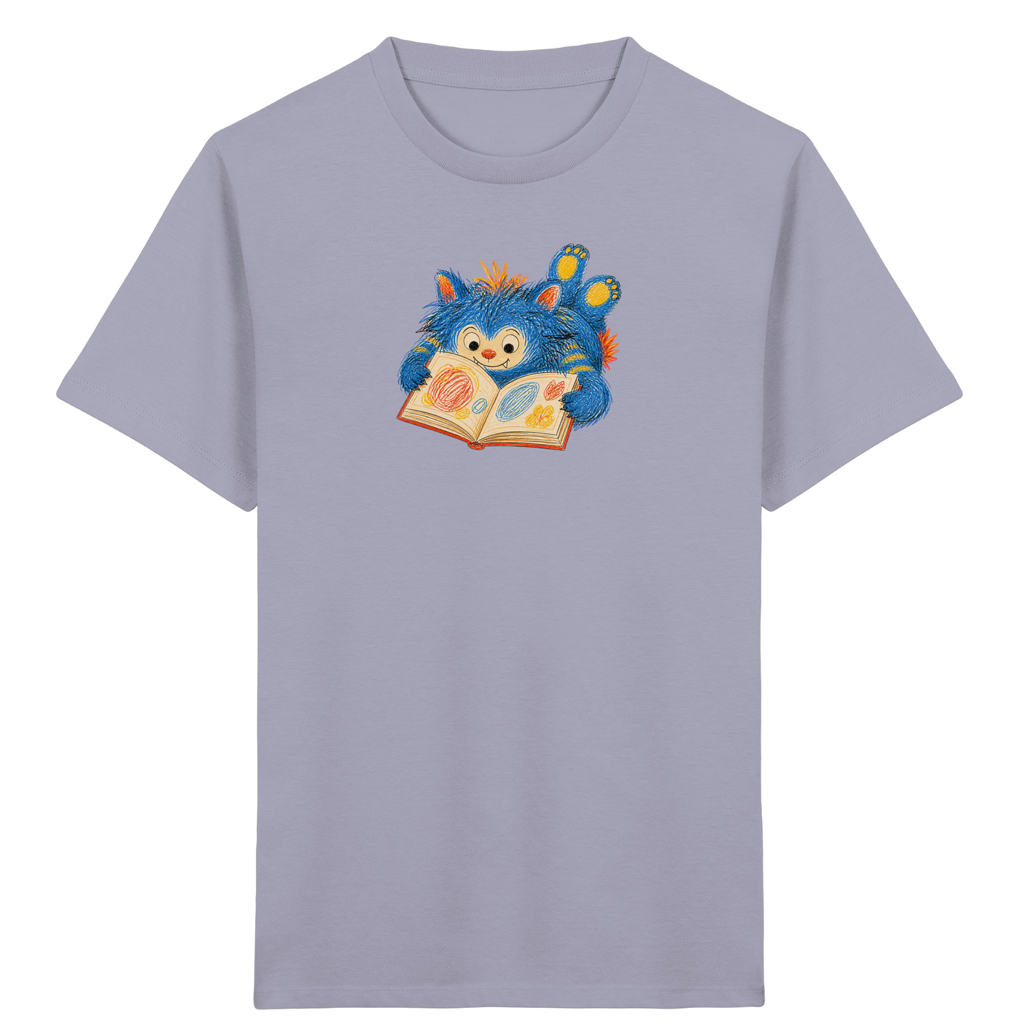Bücherwurm Monster liest Bilderbuch - Kinder Bio T-Shirt