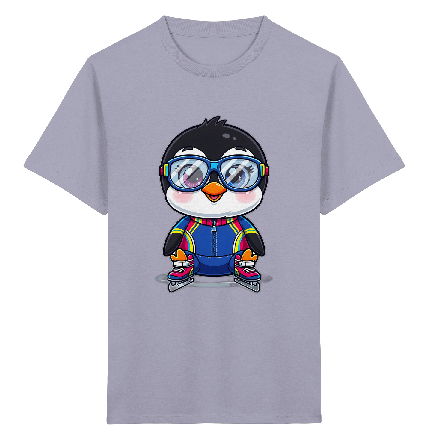Fröhlicher Pinguin auf Schlittschuhen Kinder T-Shirt