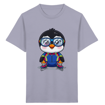 Pinguin auf Schlittschuhen – Kinder Bio-T-Shirt