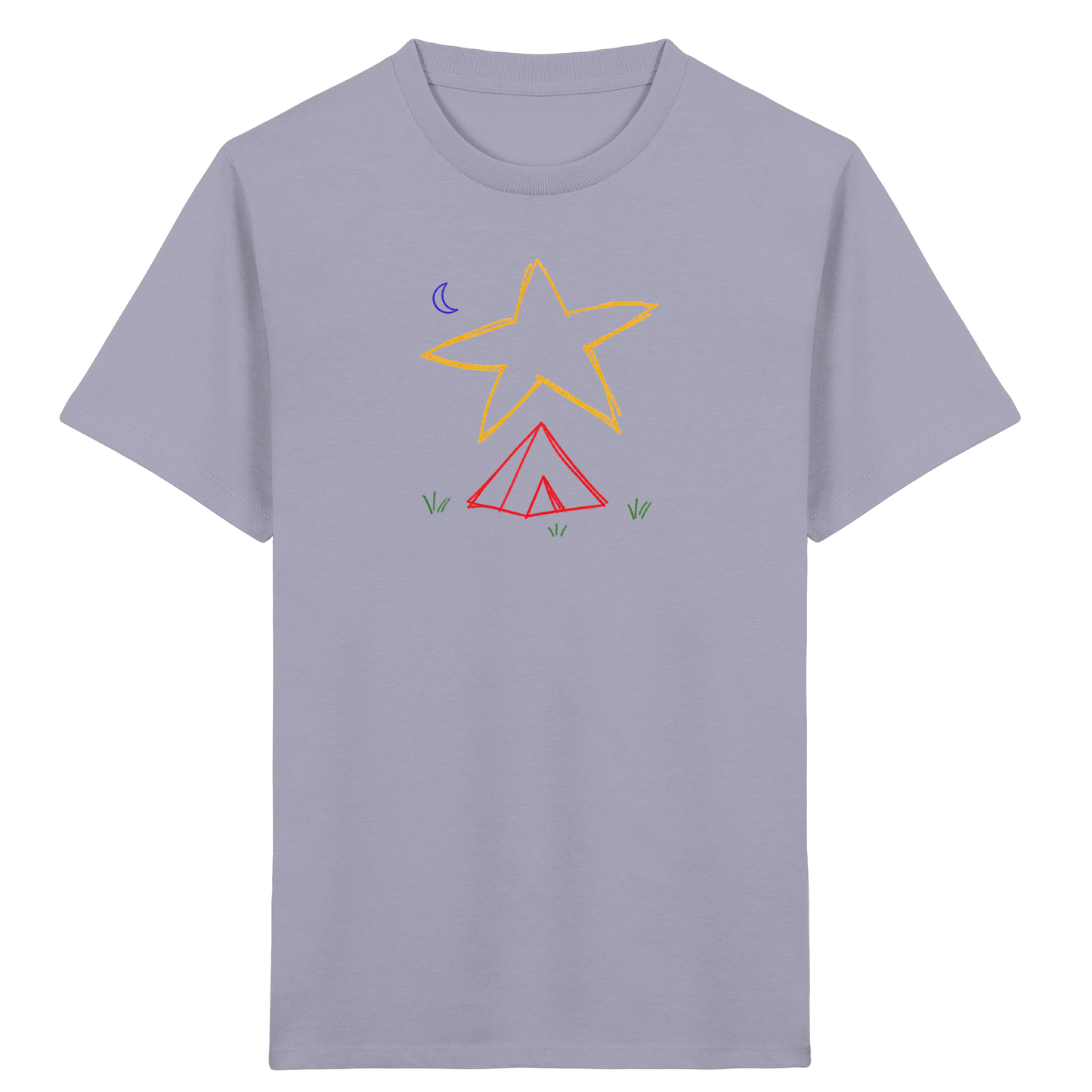 Abenteuerliches Zelt unter Sternenhimmel T-Shirt - Kinder Bio T-Shirt